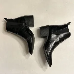 Steve madden faux alligator style ankle y2k boots Mens 8 MENS LEATHER COWBOY Pointed Toe Alligator Crocodile Print  main image 4